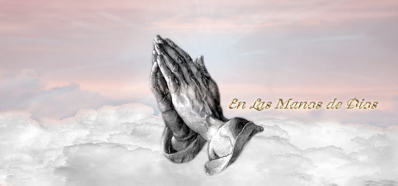 En Las Manos de Dios Pink Clouds (Gold Text)